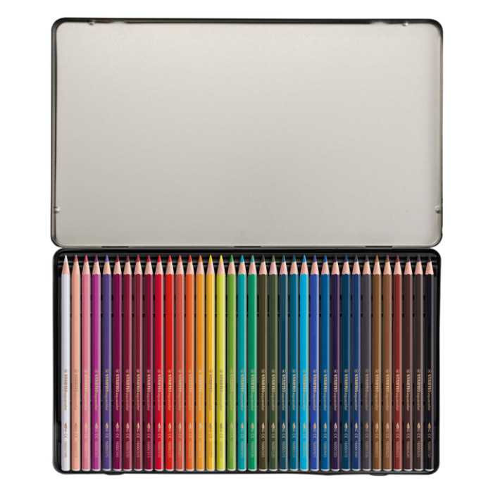 Kleurpotloden STABILO 1636 aquacolor assorti blik à 36 stuks
