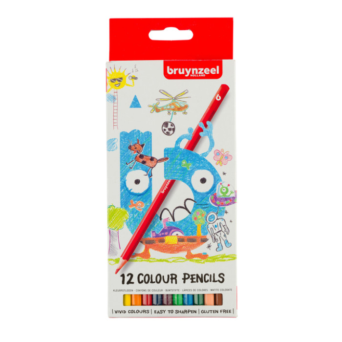 Kleurpotlood Bruynzeel Kids blister à 12 stuks assorti