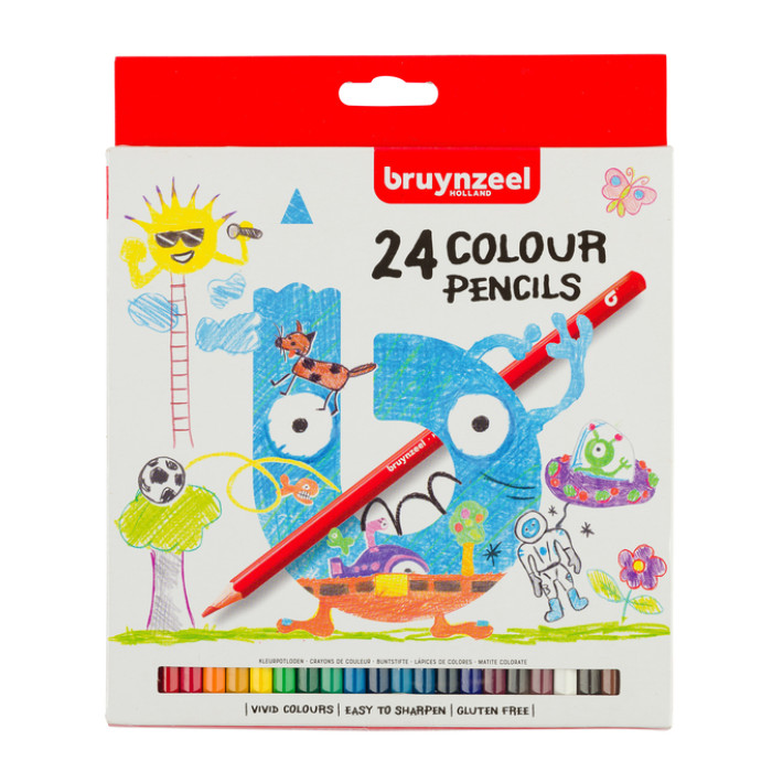 Kleurpotloden Bruynzeel Kids blister à 24 stuks assorti