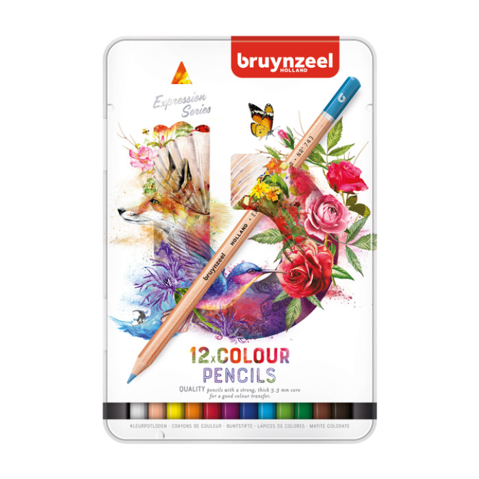 Kleurpotloden Bruynzeel Expression colour blik à 12 stuks assorti