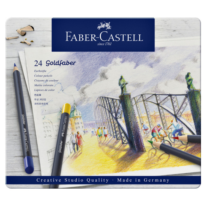 Kleurpotloden Faber-Castell Goldfaber assorti blik à 24 stuks