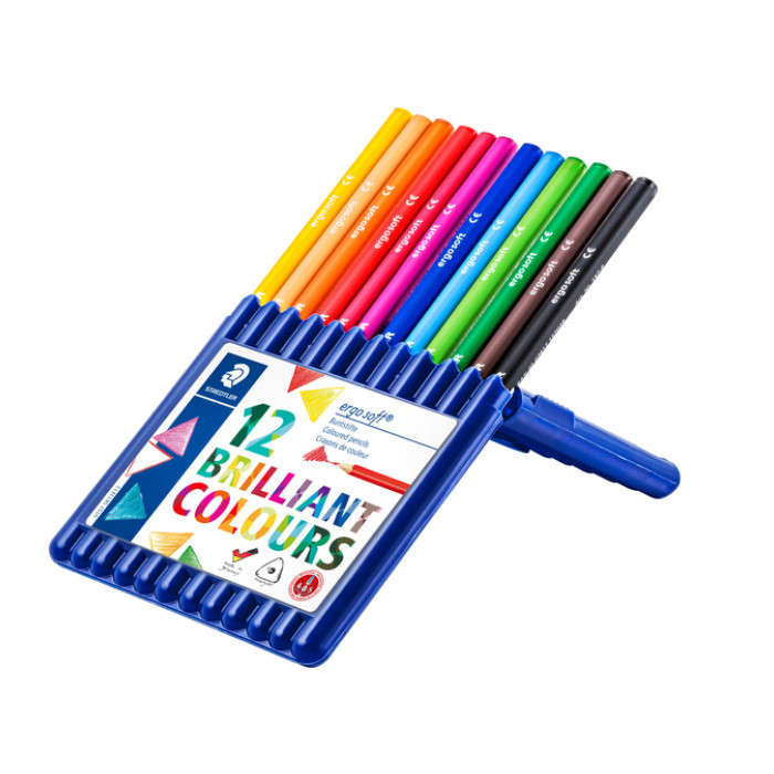 Kleurpotloden Staedtler Ergosoft driekantig 12stuks assorti