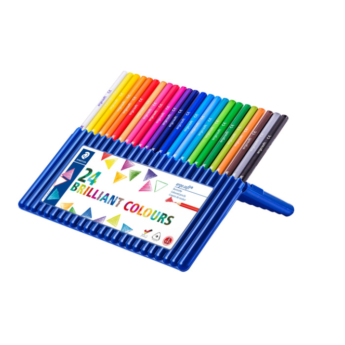 Kleurpotloden Staedtler Ergosoft driekantig 24stuks assorti