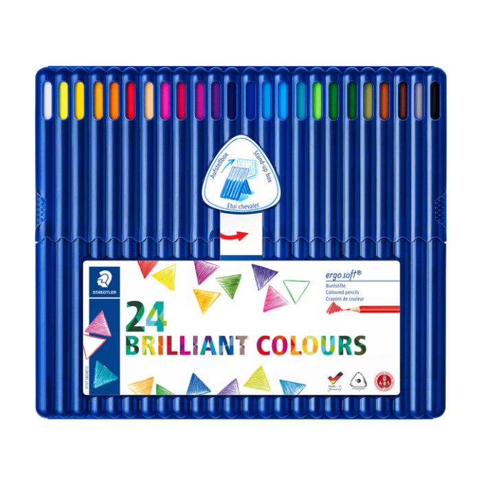 Kleurpotloden Staedtler Ergosoft driekantig 24stuks assorti