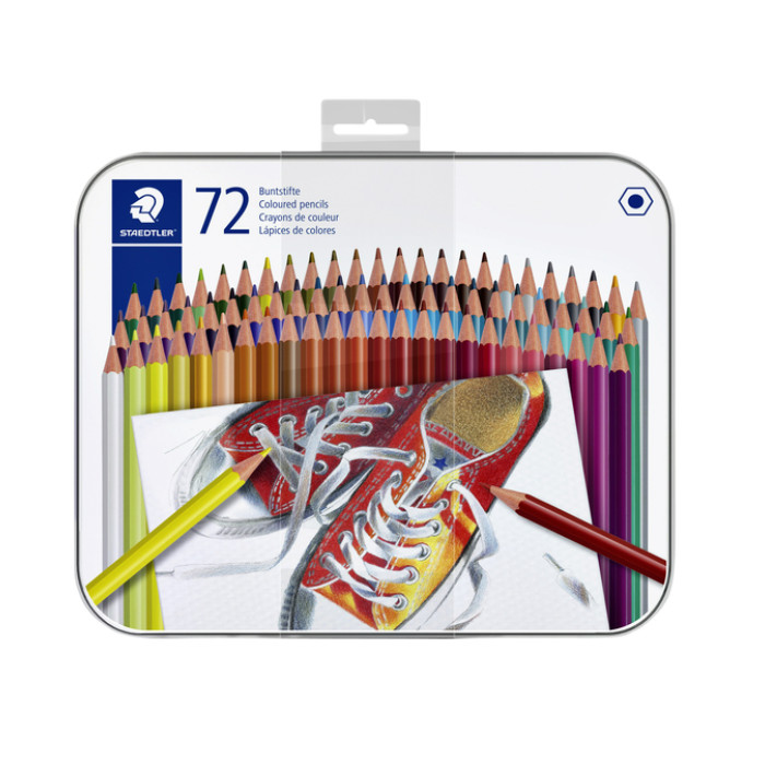 Kleurpotlood Staedtler 175 6kantig assorti blik à 72 kleuren