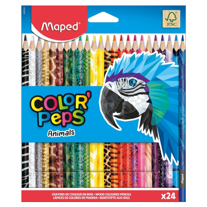 Kleurpotlood Maped Color'Peps Animals set ร  24 kleuren