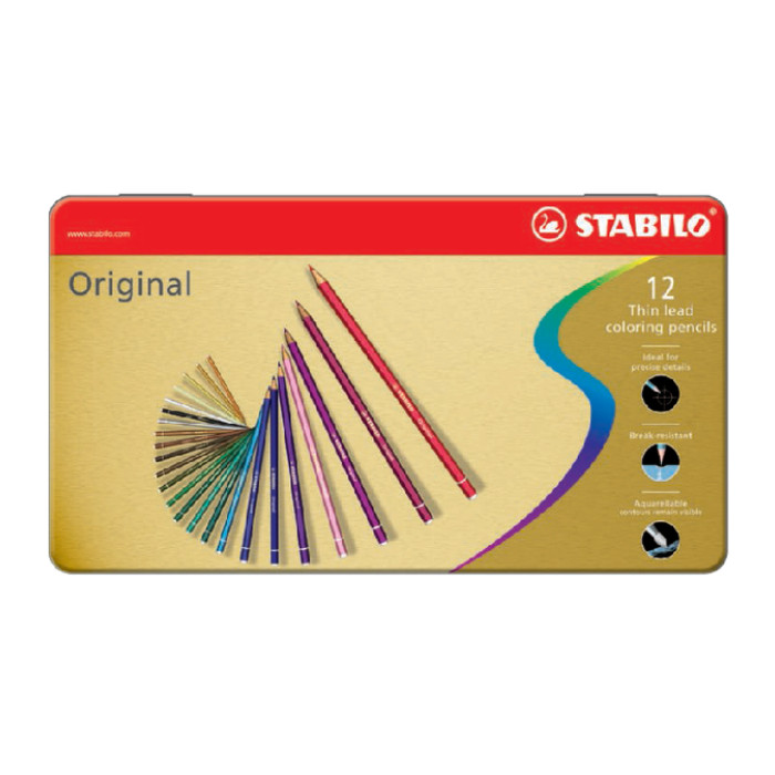 Kleurpotloden STABILO 8873 Original assorti blik à 12 stuks
