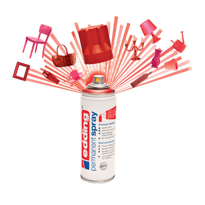 Verfspuitbus edding 5200 permanent spray glossy diepzwart