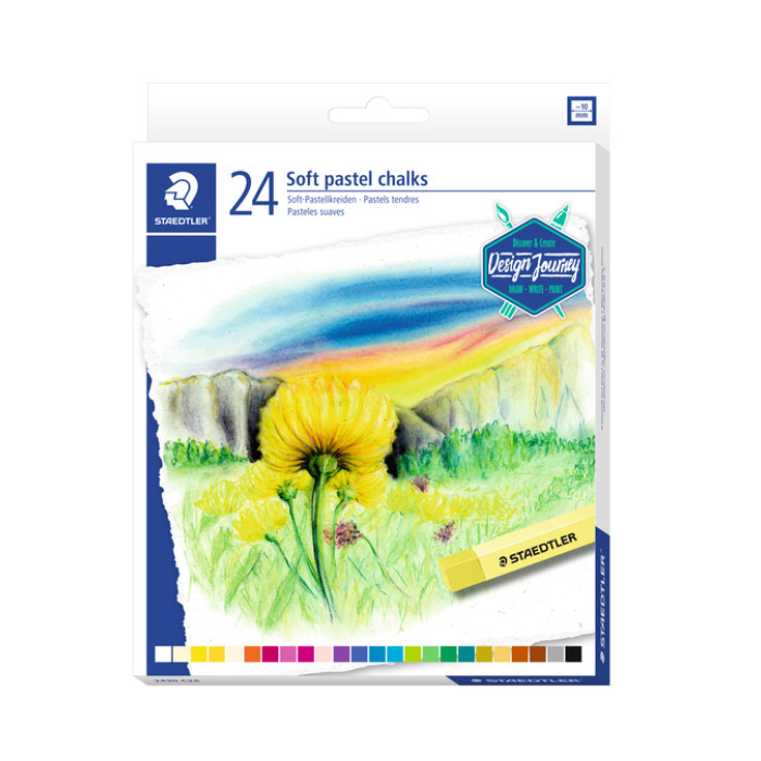 Pastelkrijt Staedtler karat zacht assorti set à 24 stuks
