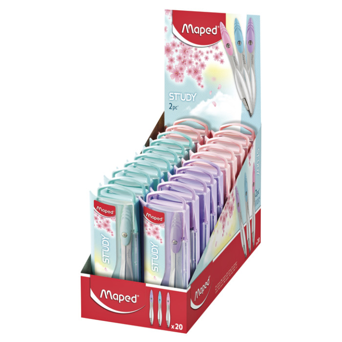 Passer Maped Study 2-delig display á 20 stuks pastel assorti