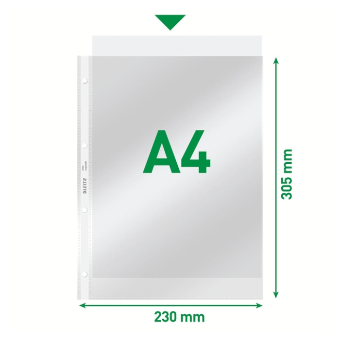 Showtas Leitz Premium standaard copy safe 0.09mm 4-gaats PVC A4 glashelder 100 stuks