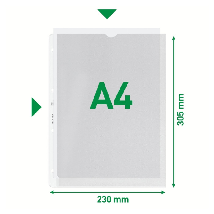 Showtas Leitz Premium met uitsnede copy safe 0.13mm PP A4 transparant 100 stuks