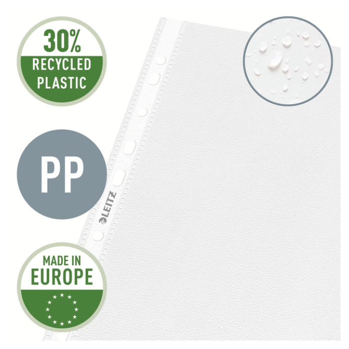 Showtas Leitz Premium standaard 11-gaats copy safe 0.085mm PP A4 transparant 100 stuks