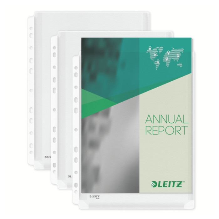 Harmonica showtas Leitz Premium met perforatiestrip 180µ PVC A4 5 stuks glashelder 5 stuks