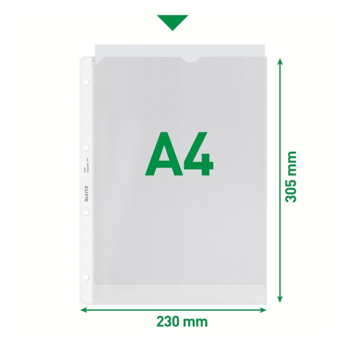 Showtas Leitz Premium copy safe 0.13mm 4-gaats PP A4 transparant 100 stuks