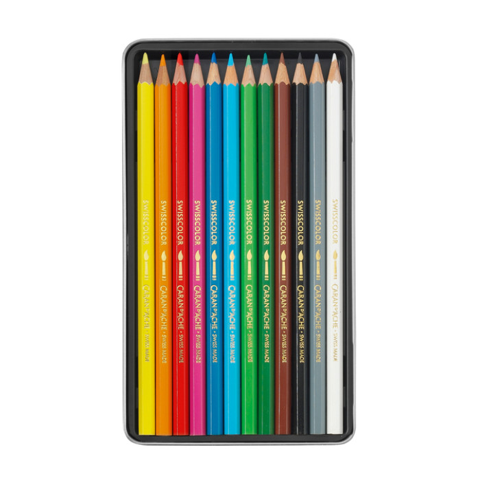 Kleurpotloden Caran d'Ache Swisscolor aquarel 12 stuks assorti