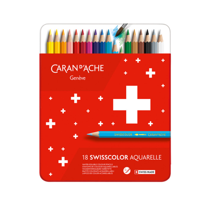 Kleurpotloden Caran d'Ache Swisscolor aquarel 18 stuks assorti