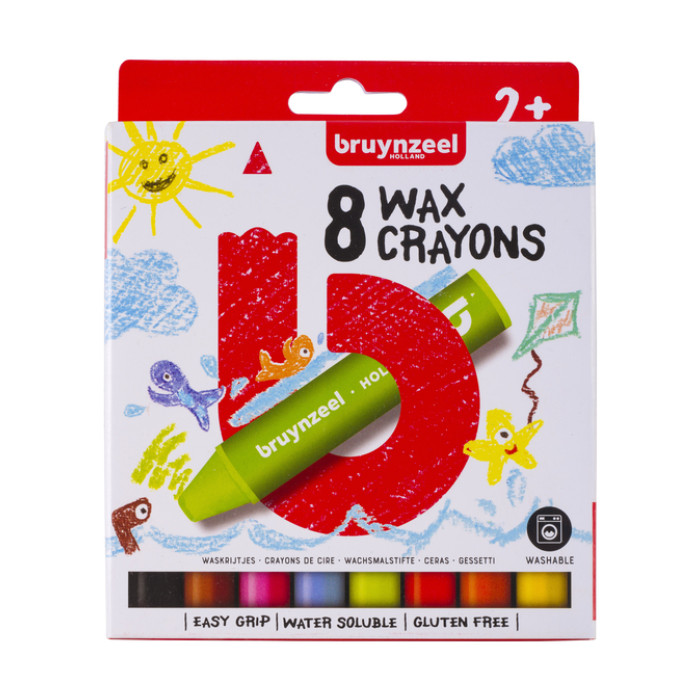 Waskrijt Bruynzeel Kids set à 8 stuks assorti