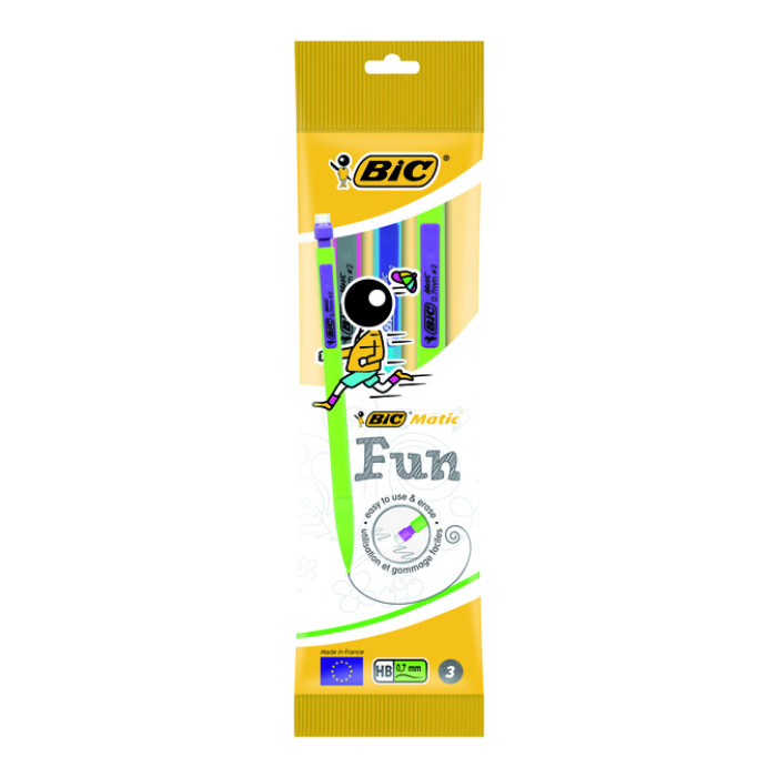 Vulpotlood Bic Matic fun HB  0.7mm blister à 3 stuks