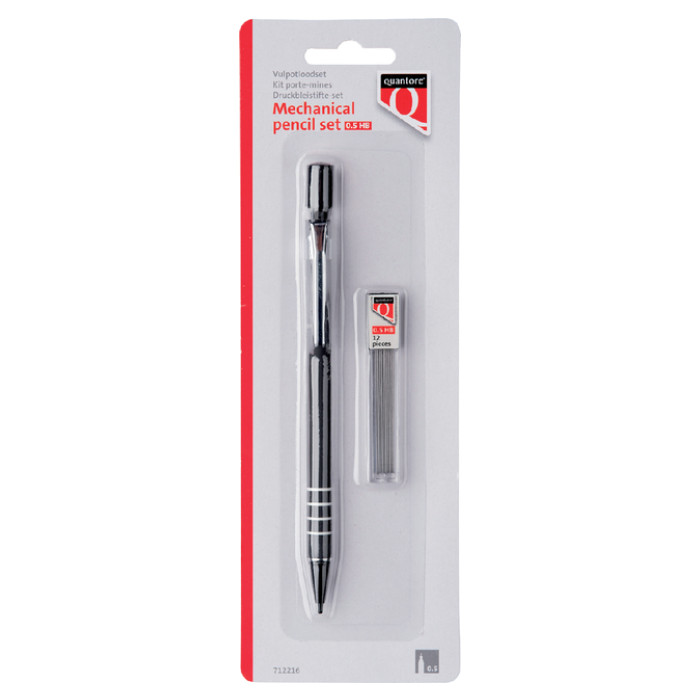 Vulpotlood Quantore 0.5mm + koker met 12 potloodstift
