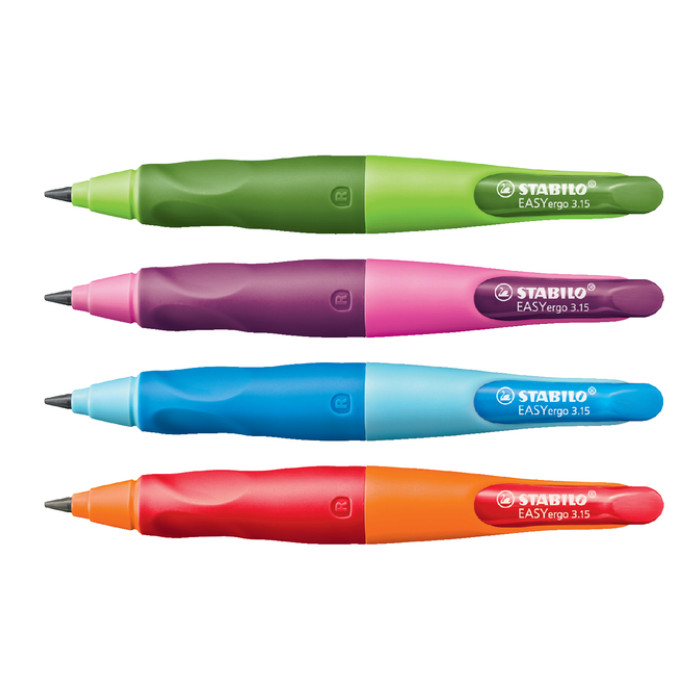 Vulpotlood STABILO Easyergo HB 3.15mm rechtshandig roze/lila incl puntenslijper blister à 1 stuk