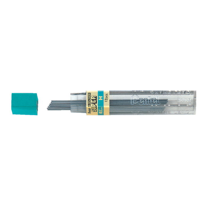 Potloodstift Pentel H 0.7mm zwart koker à 12 stuks