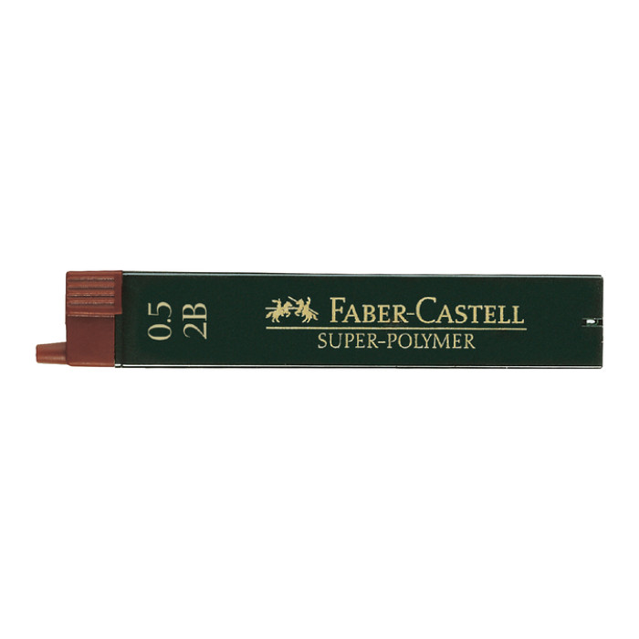 Potloodstift Faber-Castell 2B 0.5mm super-polymer koker à 12 stuks