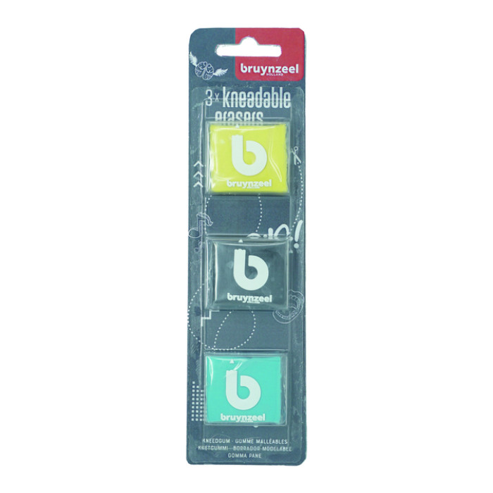 Kneedgum Bruynzeel Teens blister à 3 stuks assorti