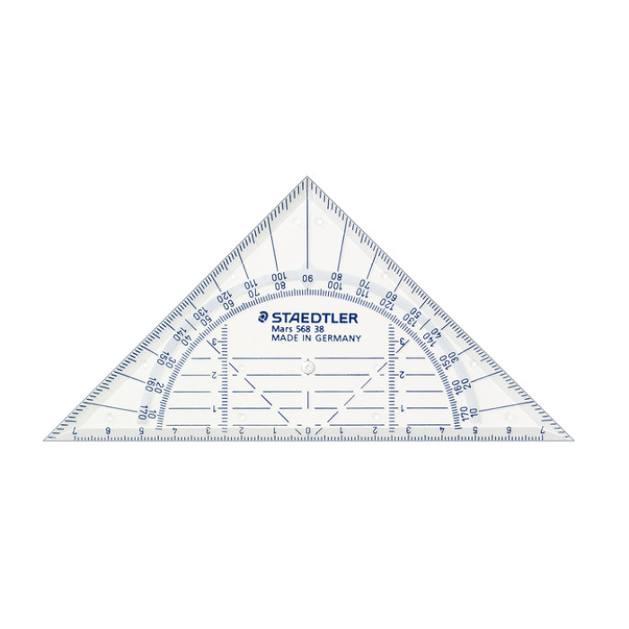 Geodriehoek Staedtler 568 160mm transparant
