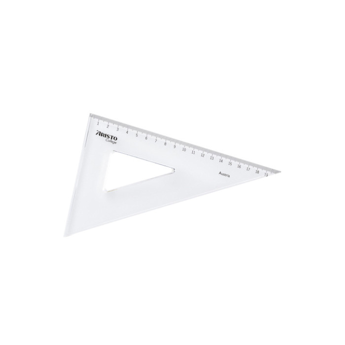 Driehoek Aristo 23620 200mm 30/60graden transparant