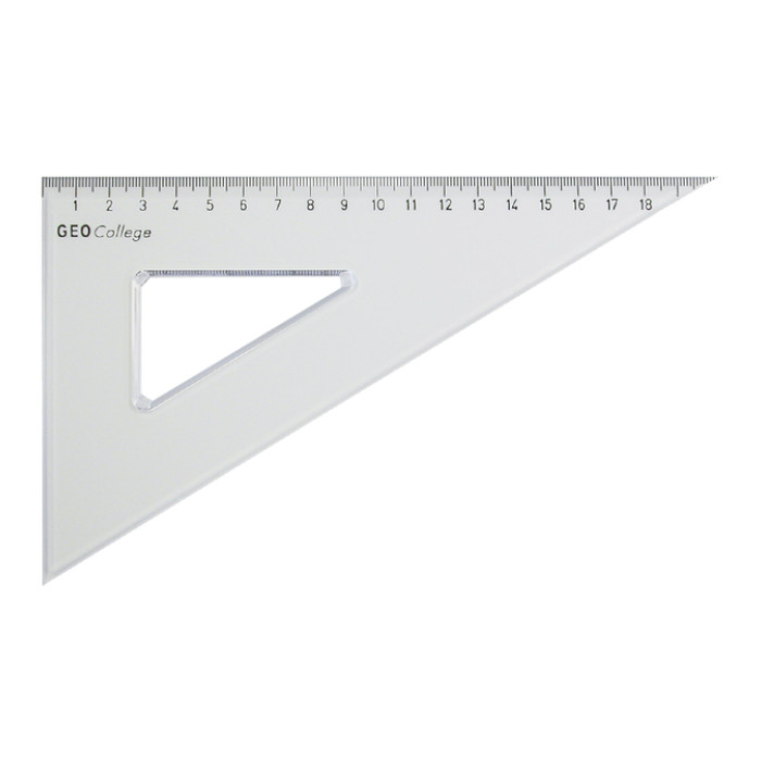 Driehoek Aristo 23620 200mm 30/60graden transparant