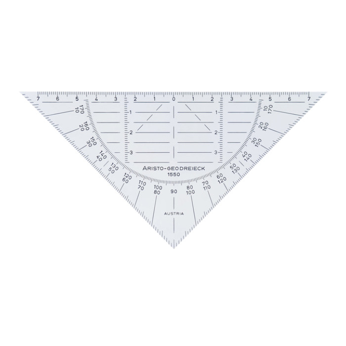 Geodriehoek Aristo 1550 160mm flexibel transparant