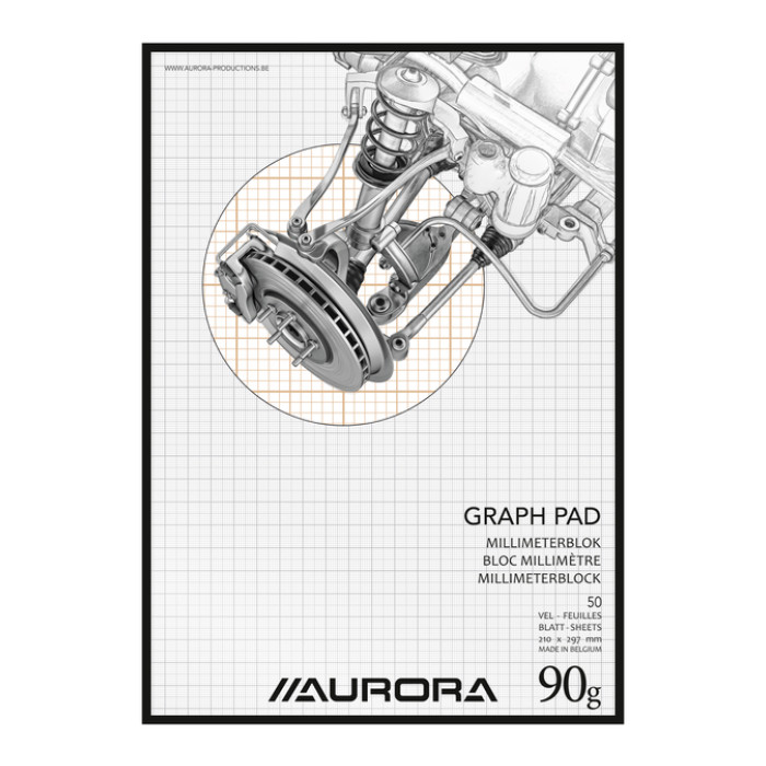 Millimeterblok Aurora A4 50 vel 90 gram bruin