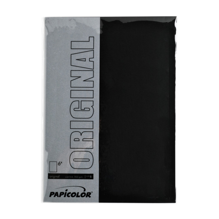 Kopieerpapier Papicolor A4 200gr 6 vel ravenzwart