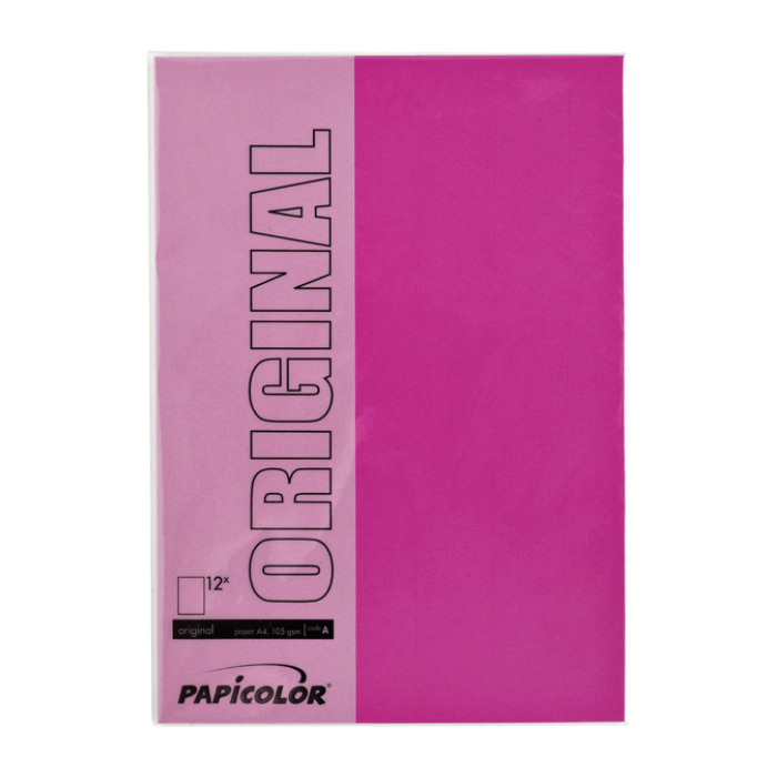 Kopieerpapier Papicolor A4 200gr 6 vel felroze
