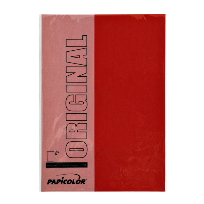 Kopieerpapier Papicolor A4 200gr 6 vel rood