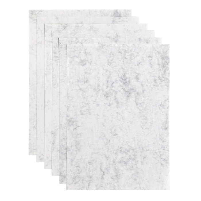 Kopieerpapier Papicolor A4 200gr 6 vel marble grijs