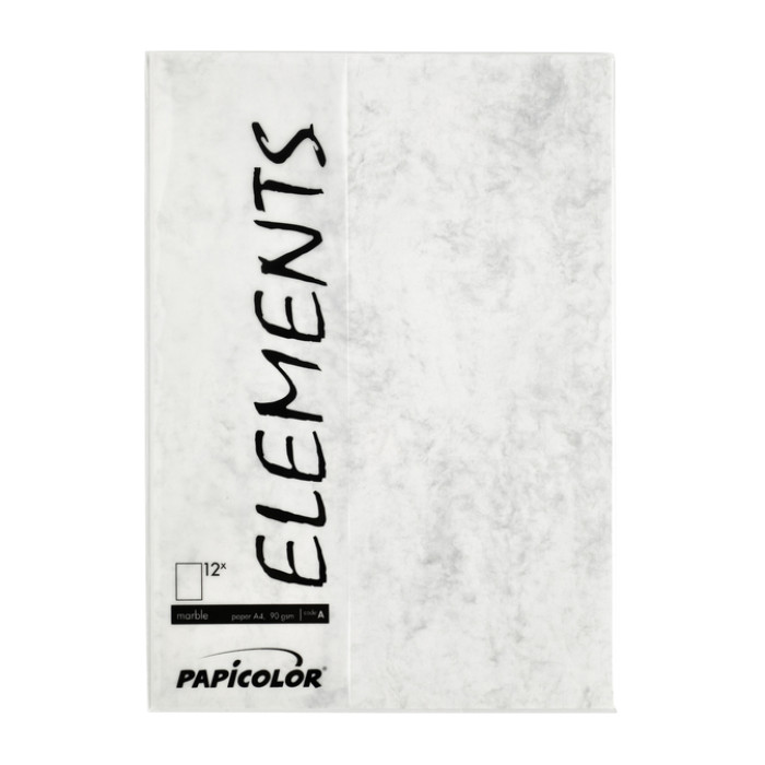 Kopieerpapier Papicolor A4 200gr 6 vel marble grijs