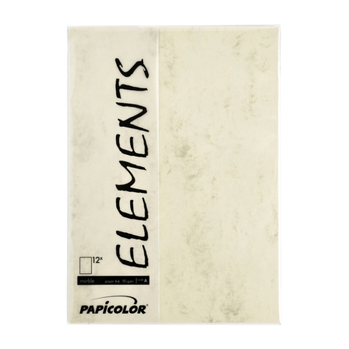 Kopieerpapier Papicolor A4 200gr 6 vel marble ivoor