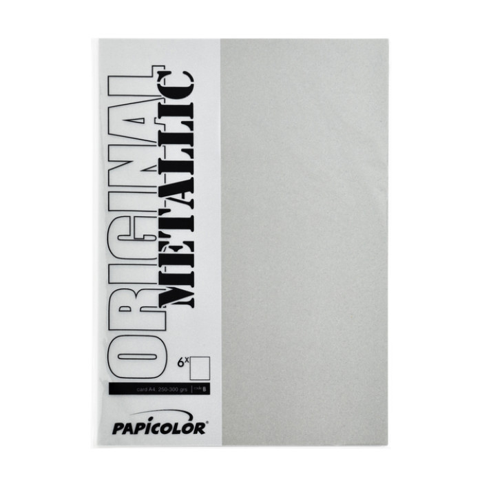 Kopieerpapier Papicolor A4 120gr 6 vel metallic zilver
