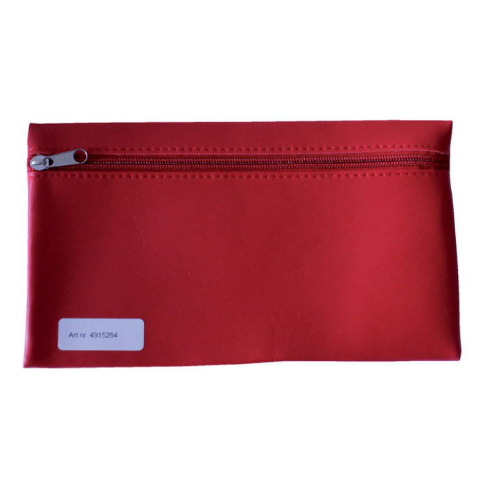 Schooletui 15x26cm met rits skai helder rood