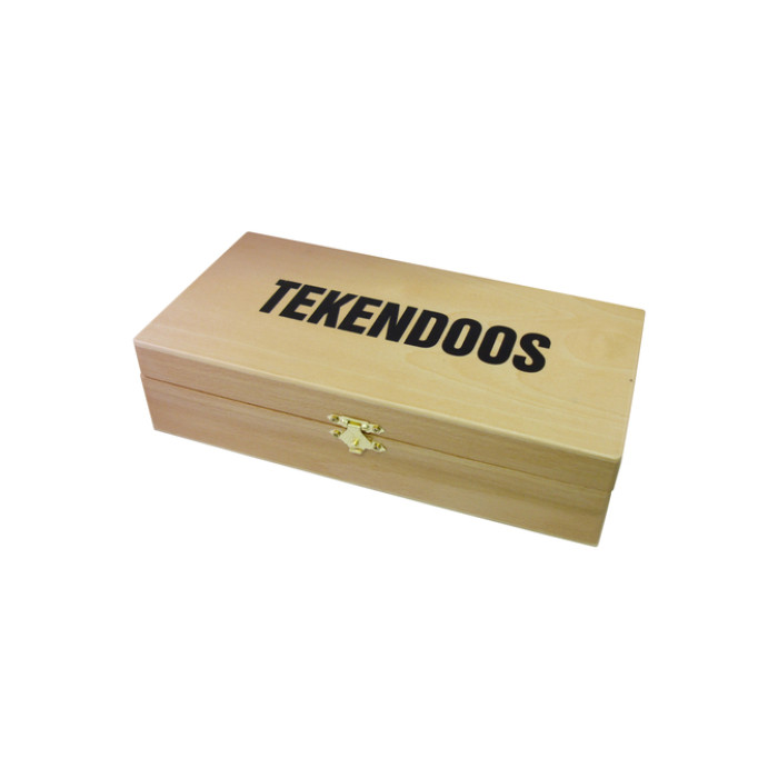 Tekendoos 25x12.5x6.5cm 3 vakken beukenhout