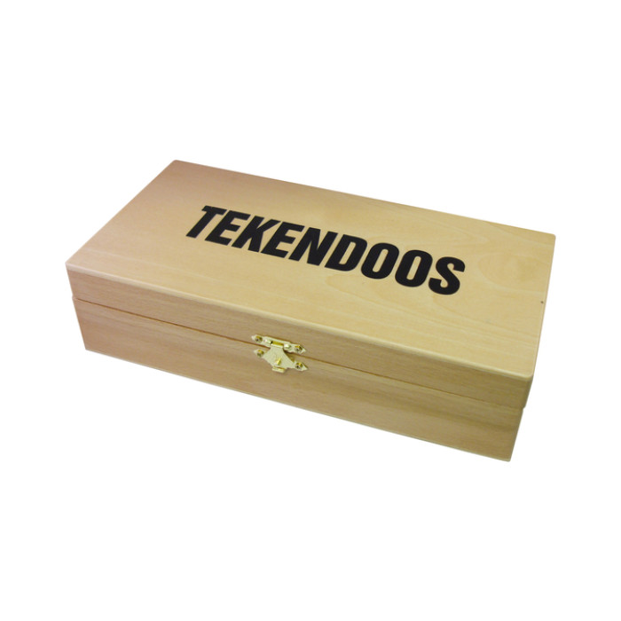 Tekendoos 27x15x8cm 3 vakken beukenhout