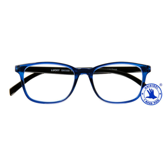Leesbril I Need You +1.00 dpt Lucky blauw-zwart
