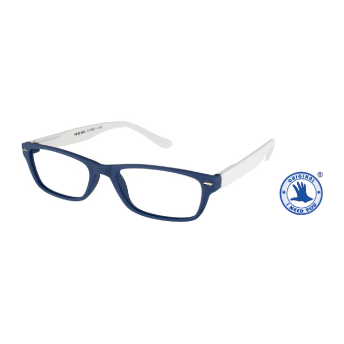 Leesbril I Need You +1.00 dpt Feeling blauw-wit