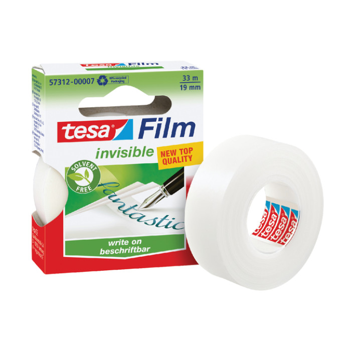 Plakband tesafilm® Invisible 33mx19mm mat transparant,