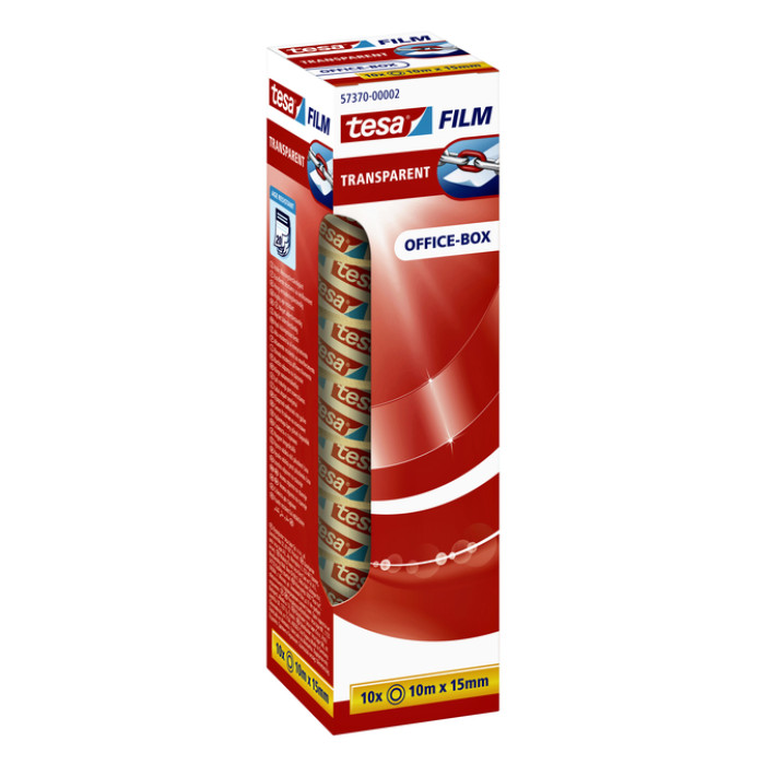 Plakband tesafilm®  10mx15mm transparant 10 rollen,