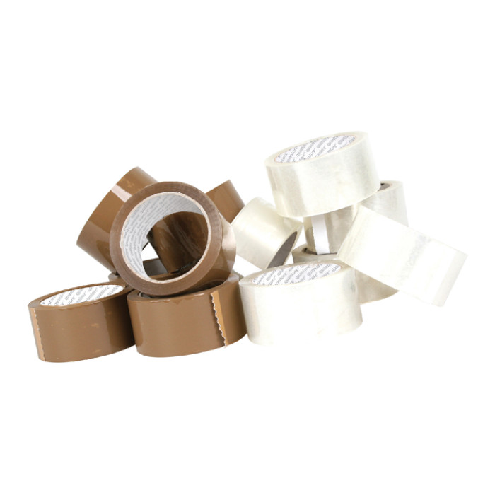 Verpakkingstape Quantore 50mmx60m PP bruin 6 rollen