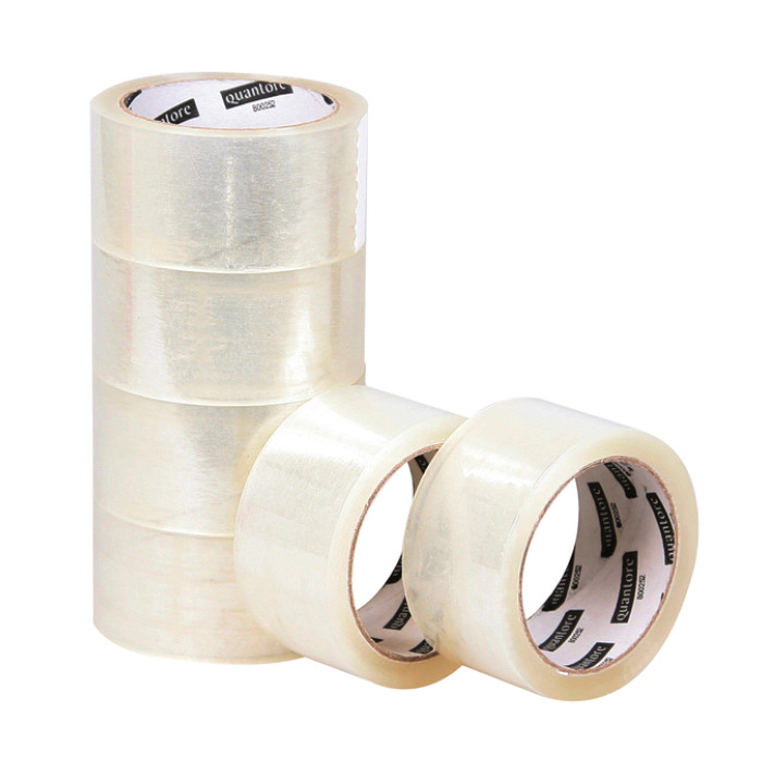 Verpakkingstape Quantore 50mmx60m PP transparant 6 rollen