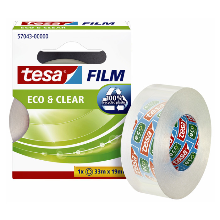 Plakband tesafilm® Eco & Clear 33mx19mm transparant
